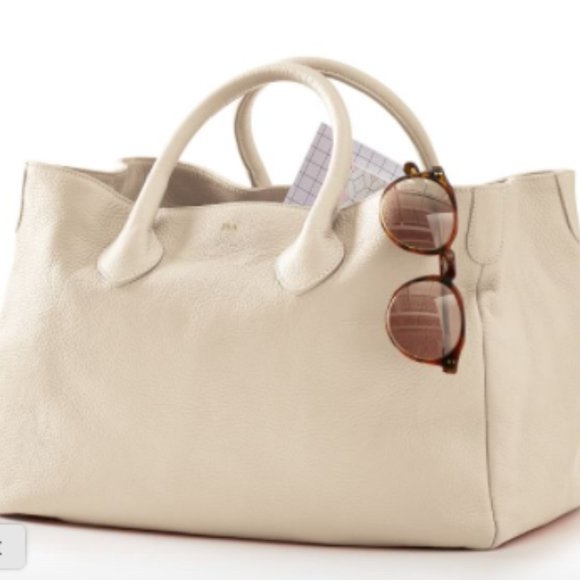 Mark & Graham Handbags - (Ivory) ELISABETTA LEATHER SLOUCH HANDBAG